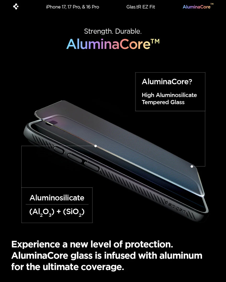 Protectores de Pantalla para iPhone 17 Pro Max y iPhone 17 Pro Max Spigen Glas.tR EZ Fit (2 pcs) Transparente