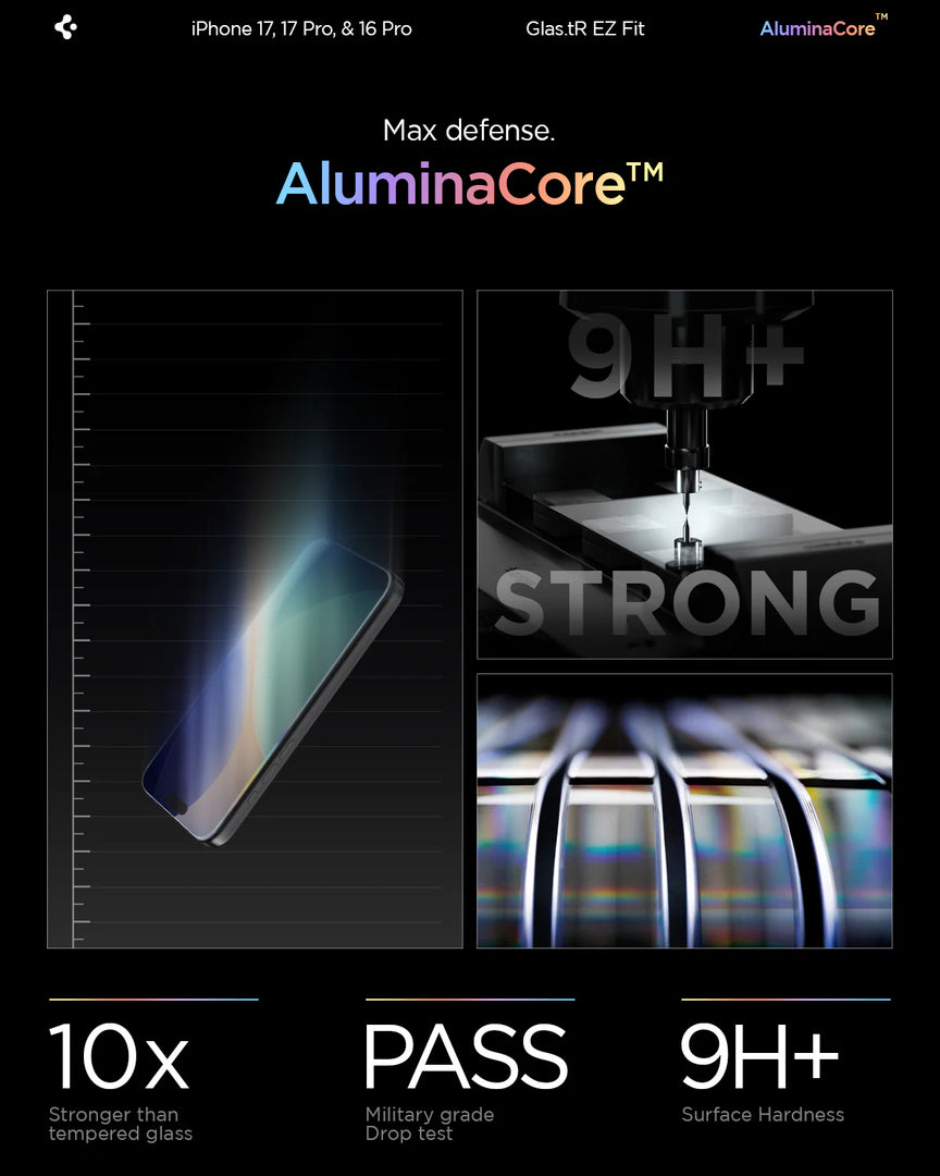 Protectores de Pantalla para iPhone 17 Pro Max y iPhone 17 Pro Max Spigen Glas.tR EZ Fit (2 pcs) Transparente