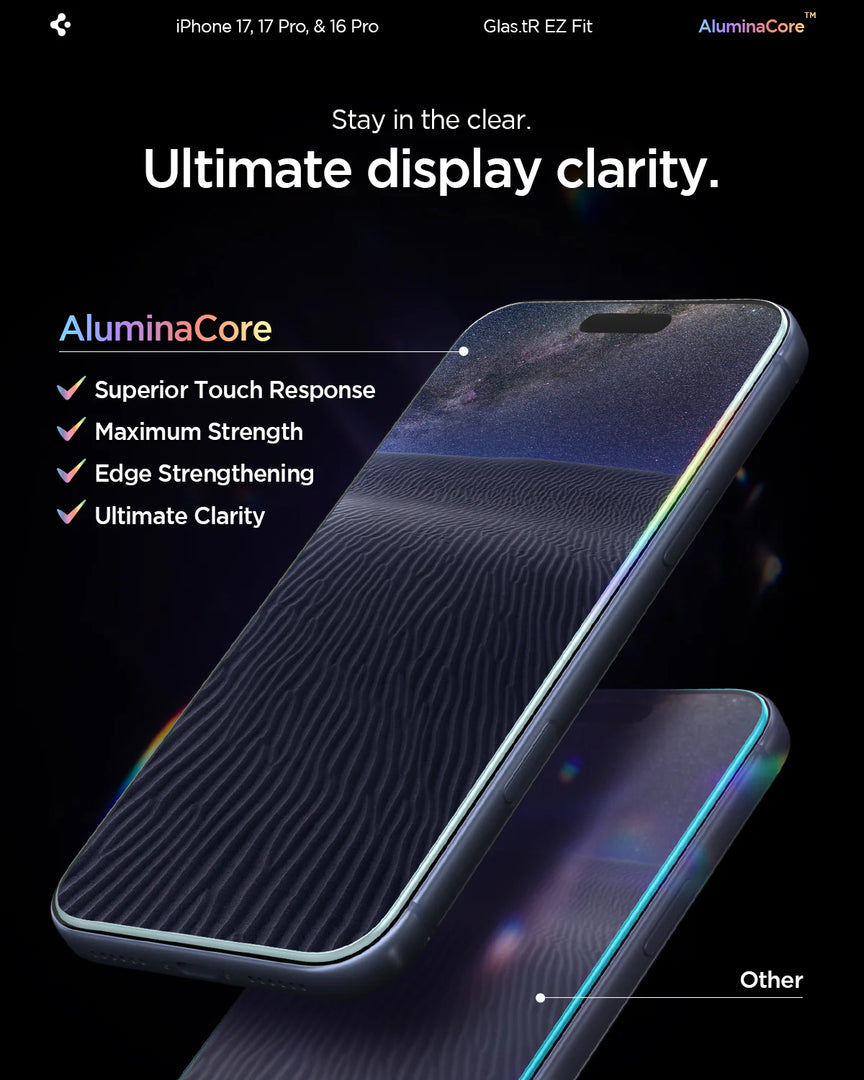 Protectores de Pantalla para iPhone 17 Pro Max y iPhone 17 Pro Max Spigen Glas.tR EZ Fit (2 pcs) Transparente