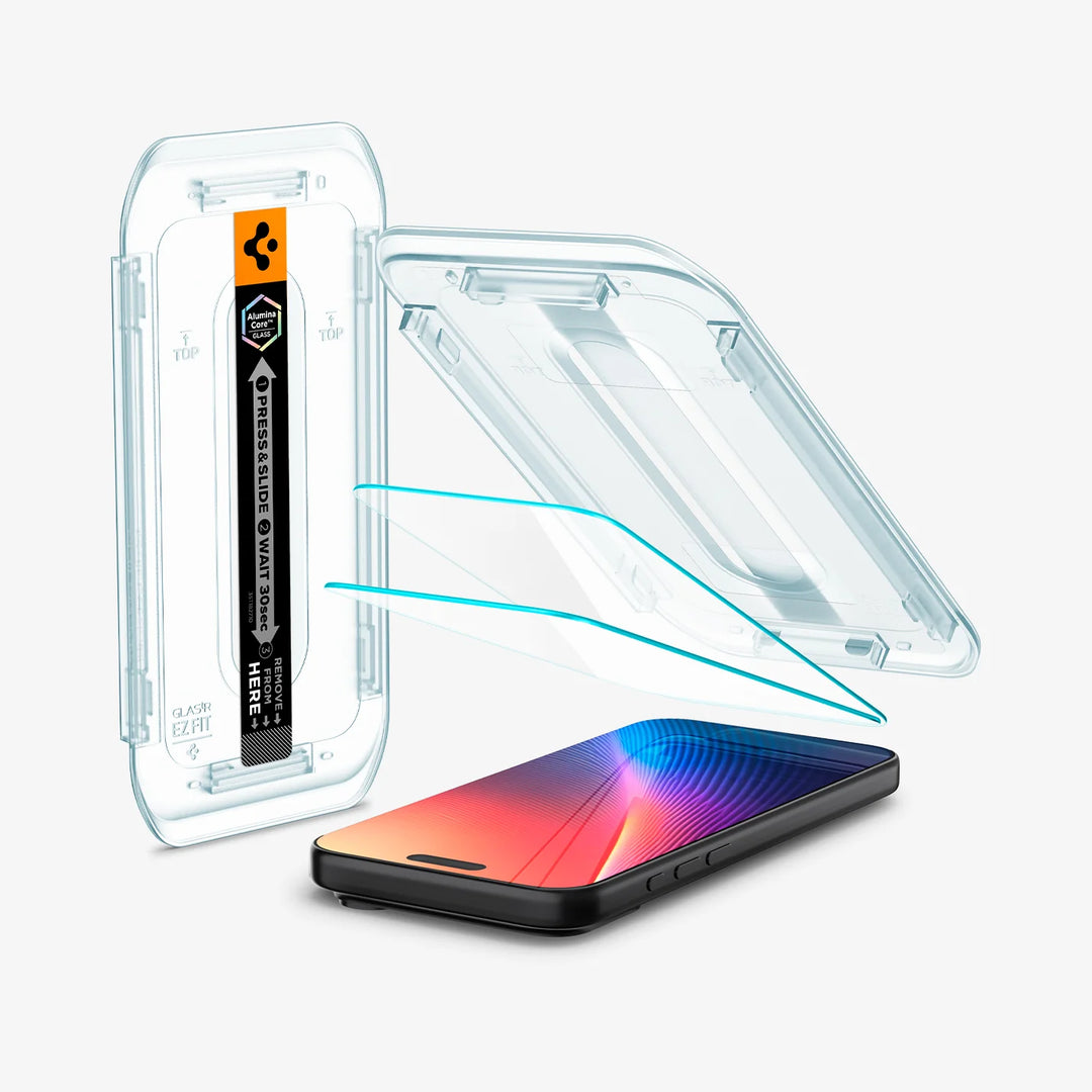 Protectores de Pantalla para iPhone 17 Pro Max y iPhone 17 Pro Max Spigen Glas.tR EZ Fit (2 pcs) Transparente