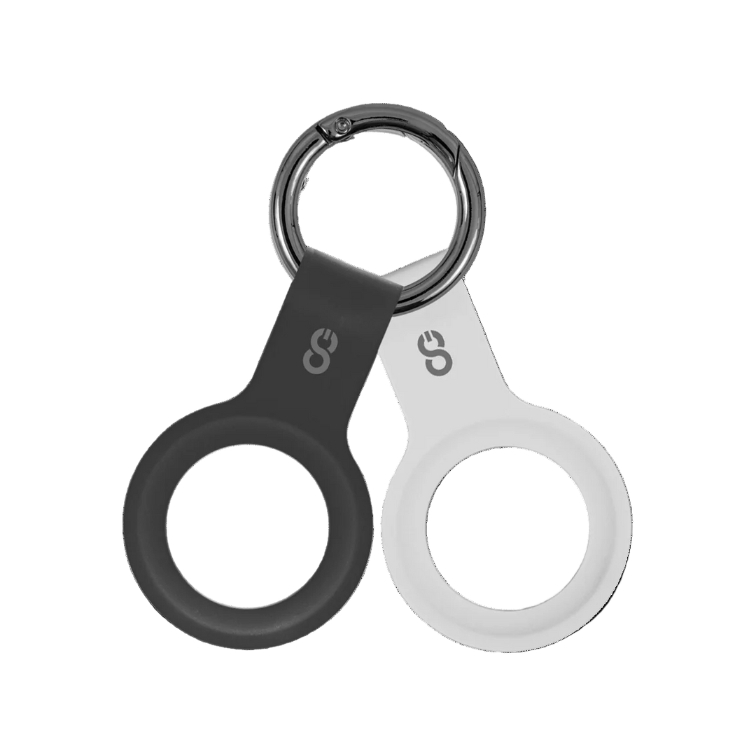 Llavero para AirTag de Silicona LOGiiX 2 Pack Blanco/Negro