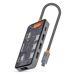 LOGiiX USB Type-C to HDMI Multiport Crystal Hub Graphite Grey / Cristal