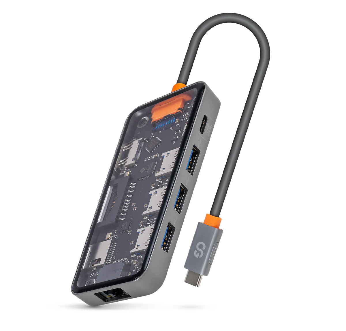 LOGiiX USB Type-C to HDMI Multiport Crystal Hub Graphite Grey / Cristal